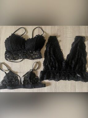 Black lace bralette bundle